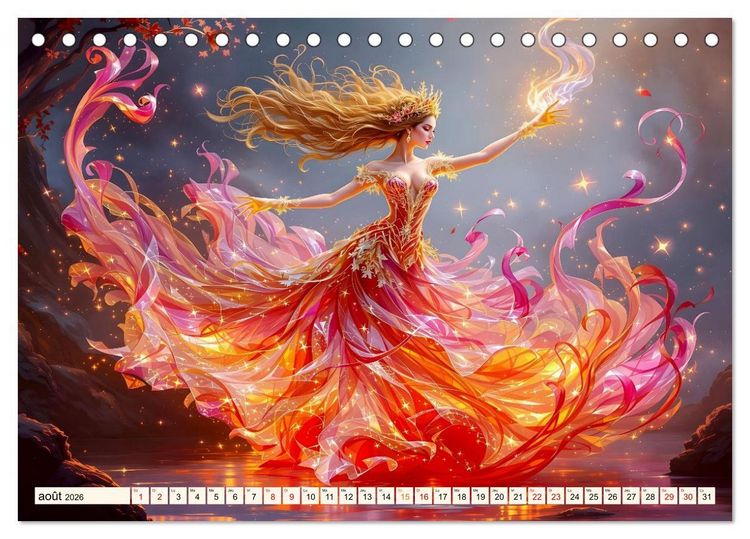 Produktbild: &Eacute;l&eacute;gance captivante (Calendrier de bureau 2026 DIN A5 vertical), CALVENDO calendrier mensuel