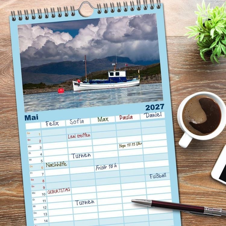 Produktbild: Familienplaner 2027 - Schottland - Wildes Land im Norden mit 5 Spalten (Wandkalender, 21 x 45 cm) CALVENDO