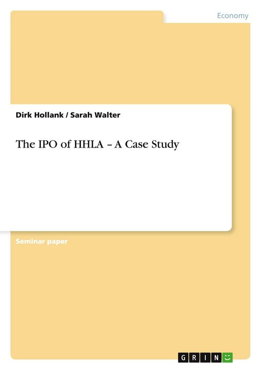 Produktbild: The IPO of HHLA - A Case Study