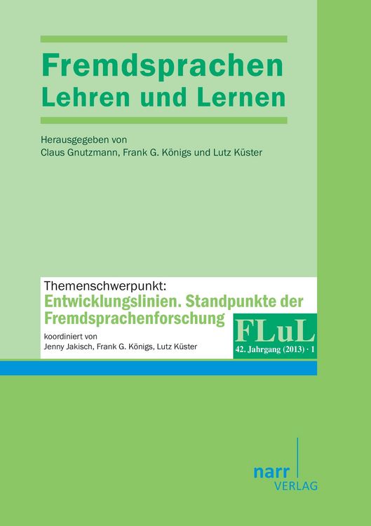 Produktbild: Fremdsprachen Lehren und Lernen 2013 Heft 1