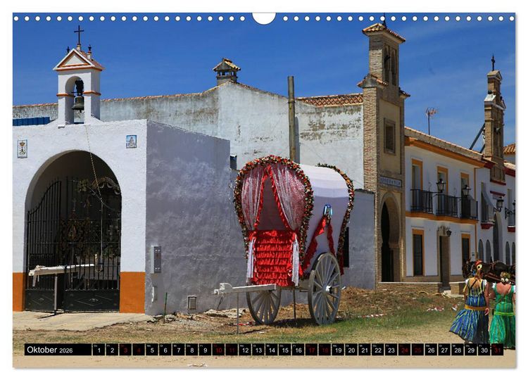 Produktbild: El Rocio - Andalusiens faszinierende Wallfahrt (Wandkalender 2026 DIN A3 quer), CALVENDO Monatskalender