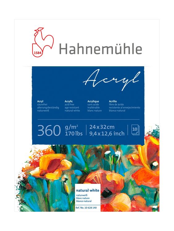 Produktbild: Hahnem&uuml;hle Papier Acryl 360, 24 x 32 cm, 360 g/m&sup2;