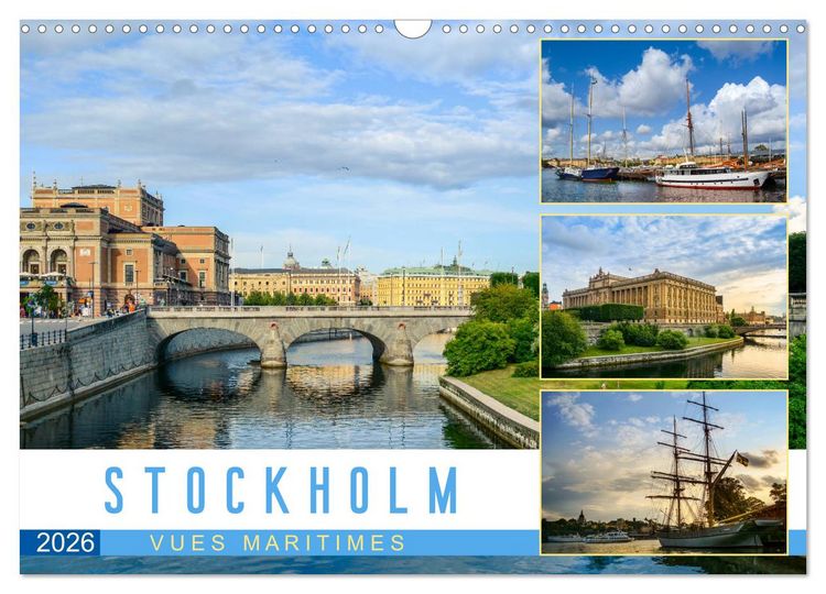 Produktbild: Stockholm - Vues maritimes (Calendrier mural 2026 DIN A3 vertical), CALVENDO calendrier mensuel