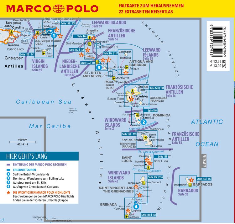 Produktbild: MARCO POLO Reisef&uuml;hrer Karibik, Kleine Antillen - Barbados, Windward Islands