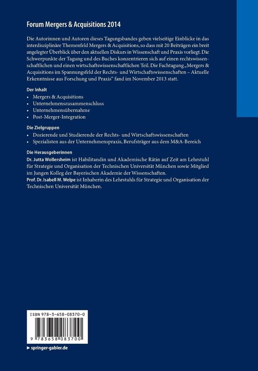 Produktbild: Forum Mergers & Acquisitions 2014