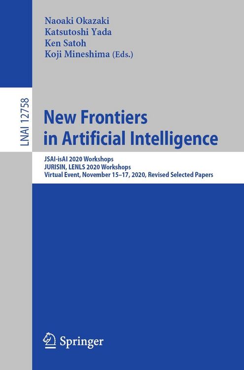 Produktbild: New Frontiers in Artificial Intelligence