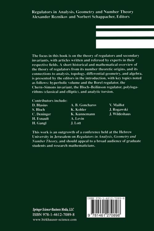 Produktbild: Regulators in Analysis, Geometry and Number Theory