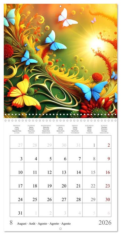 Produktbild: Quatre saisons - Fractales (Calendrier mural carr&eacute; 2026 30x30 cm) Calendrier double avec une page pour vos prises de notes