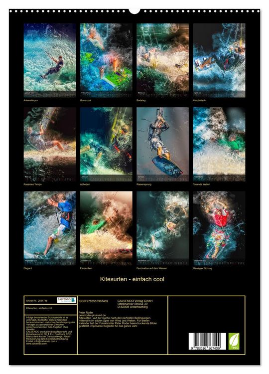 Produktbild: Kitesurfen - einfach cool (Wandkalender 2026 DIN A2 hoch), CALVENDO Monatskalender