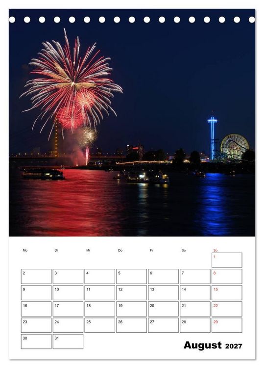 Produktbild: Feuerwerke Terminplaner (Tischkalender 2027 DIN A5 hoch), CALVENDO Monatskalender