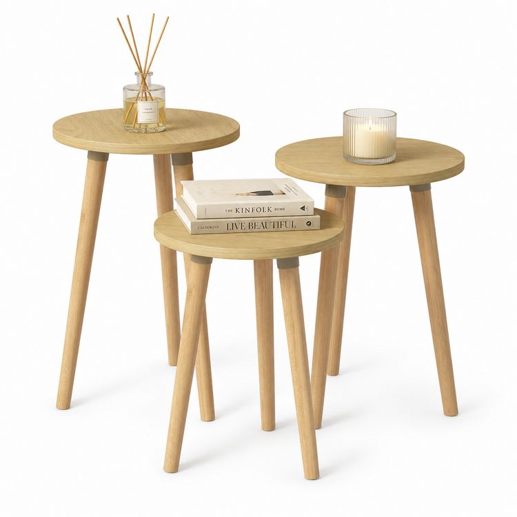 Produktbild: 3-tlg. Beistelltisch Set Rund Barilo 52/47/42 cm