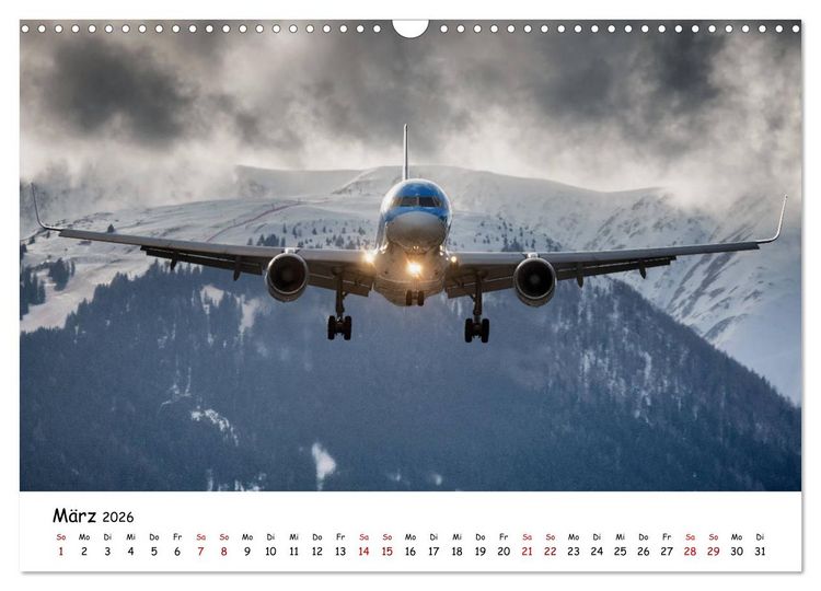 Produktbild: Flugzeuge in beeindruckender Kulisse (Wandkalender 2026 DIN A3 quer), CALVENDO Monatskalender
