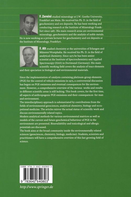 Produktbild: Anthropogenic Platinum-Group Element Emissions