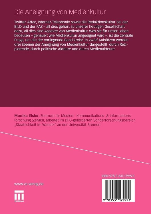 Produktbild: Die Aneignung von Medienkultur