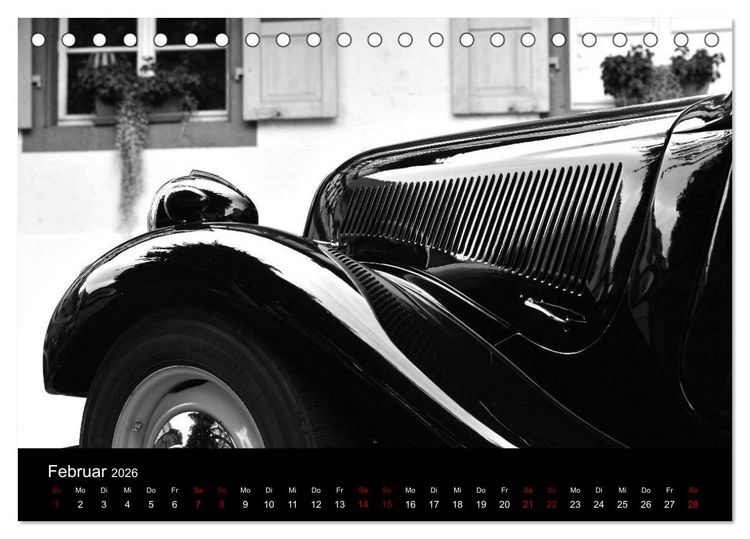 Produktbild: Citro&euml;n 11 CV Traction Avant in schwarzweiss (Tischkalender 2026 DIN A5 quer), CALVENDO Monatskalender