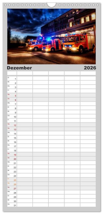 Produktbild: Familienplaner 2026 - Feuerwehr und Rettungsdienst mit 5 Spalten (Wandkalender, 21 x 45 cm) CALVENDO