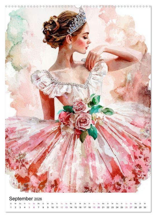 Produktbild: Ballerinas in Aquarell (Wandkalender 2026 DIN A2 hoch), CALVENDO Monatskalender