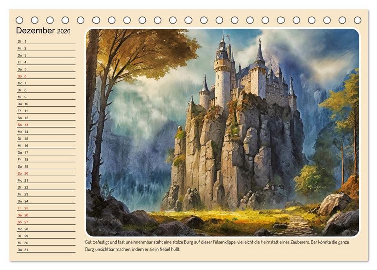 Produktbild: Orte einer M&auml;rchenwelt (Tischkalender 2026 DIN A5 quer), CALVENDO Monatskalender