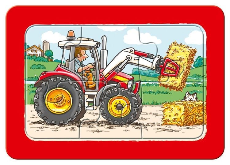 Puzzle Ravensburger Bagger, Traktor und Kipplade 3 X 6 Teile