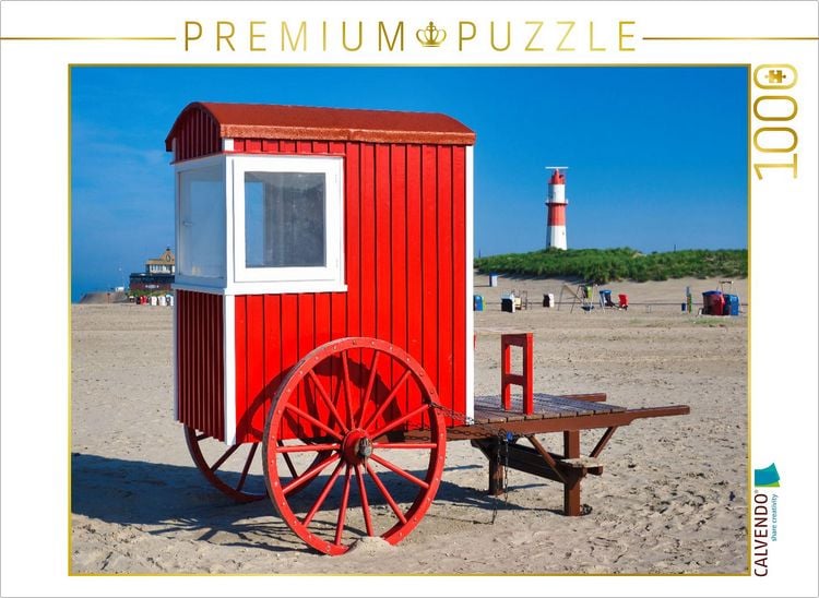 Produktbild: CALVENDO Puzzle Borkum Rot-Wei&szlig; | 1000 Teile Lege-Gr&ouml;&szlig;e 64x48cm Foto-Puzzle f&uuml;r gl&uuml;ckliche Stunden