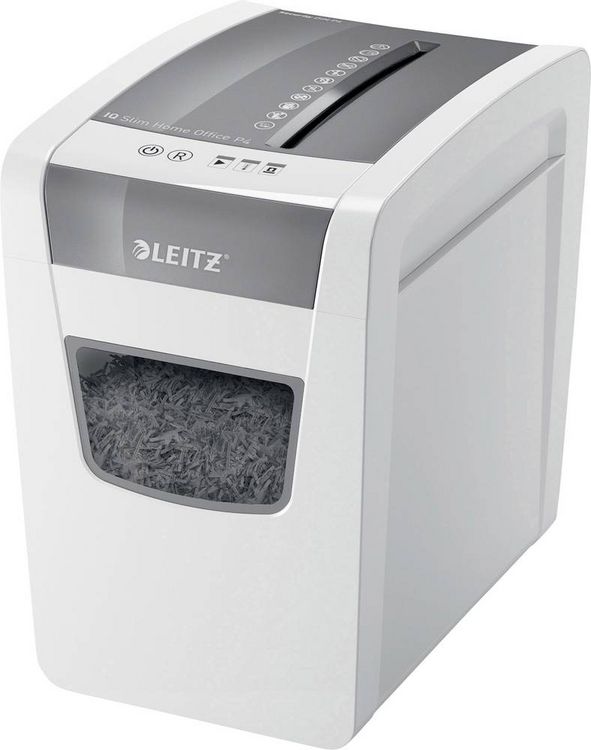 Produktbild: LEITZ&reg; Aktenvernichter IQ Slim Home Office, Partikelschnitt 4 x 28 mm