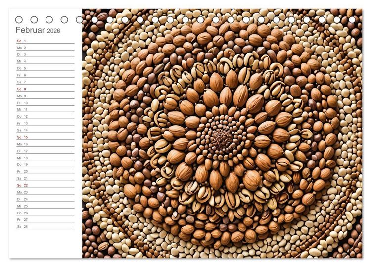 Produktbild: Natural Mandalas - Kraftvolle KI Mandalas aus Naturmaterialien (Tischkalender 2026 DIN A5 quer), CALVENDO Monatskalender