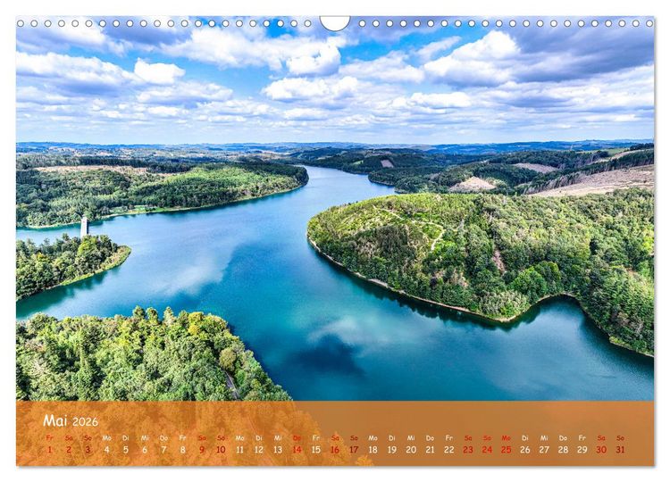 Produktbild: Talsperren der Ruhr und ihrer Nebenfl&uuml;sse aus der Vogelperspektive (Wandkalender 2026 DIN A3 quer), CALVENDO Monatskalender