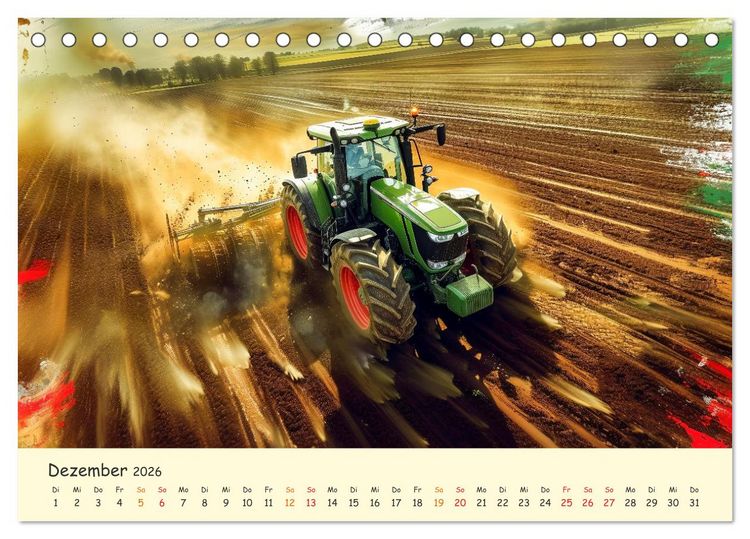 Produktbild: Traktoren - tolle Momente (Tischkalender 2026 DIN A5 quer), CALVENDO Monatskalender