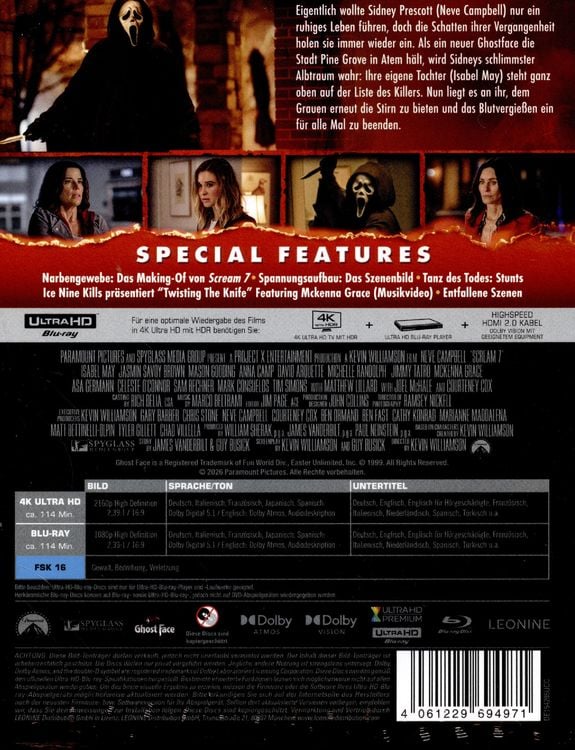 Produktbild: Scream 7 - Steelbook - Limited Edition (4K Ultra HD) (+ Blu-ray)
