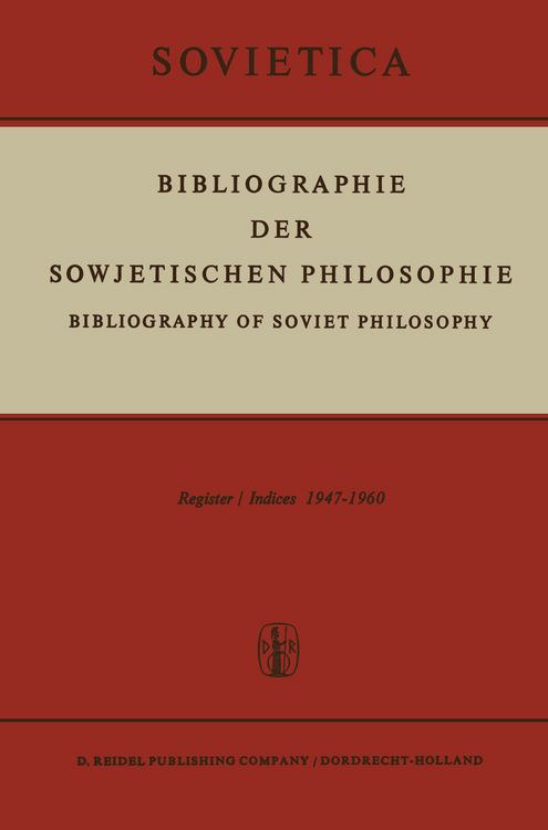 Produktbild: Bibliographie der Sowjetischen Philosophie