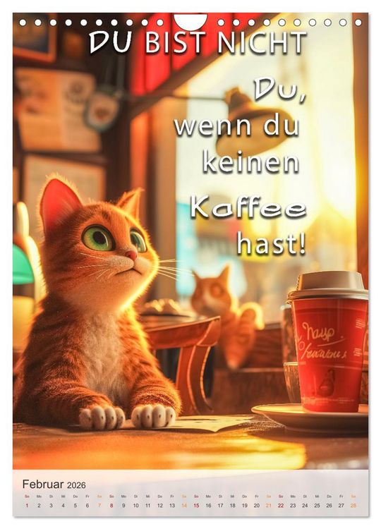 Produktbild: Kaffee-Katzen (Wandkalender 2026 DIN A4 hoch), CALVENDO Monatskalender