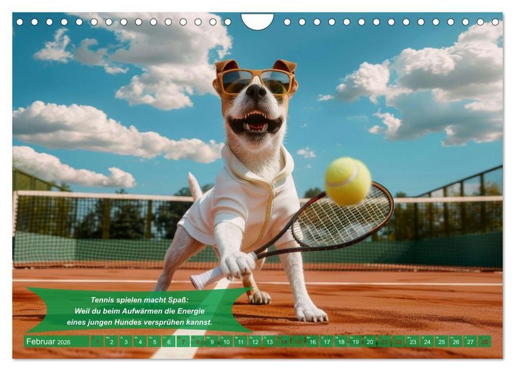 Produktbild: Der tierisch lustige Tennis-Kalender (Wandkalender 2026 DIN A4 quer), CALVENDO Monatskalender