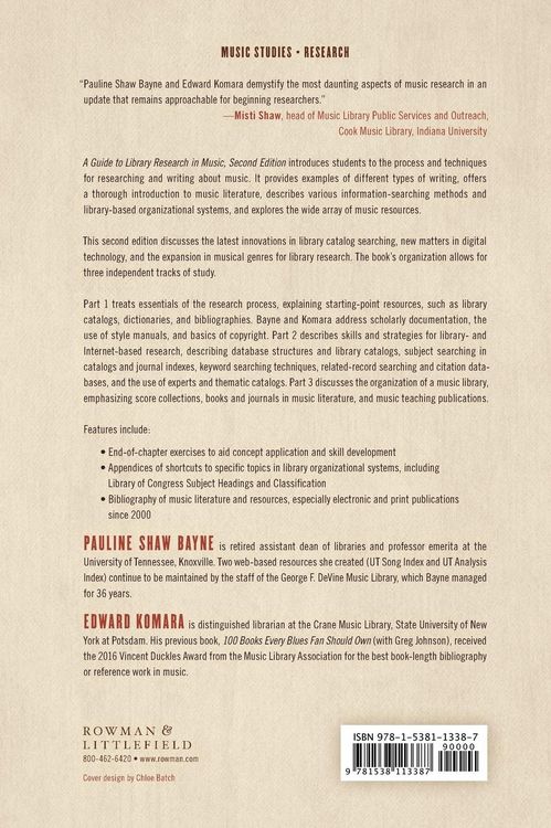Produktbild: Guide to Library Research in Music