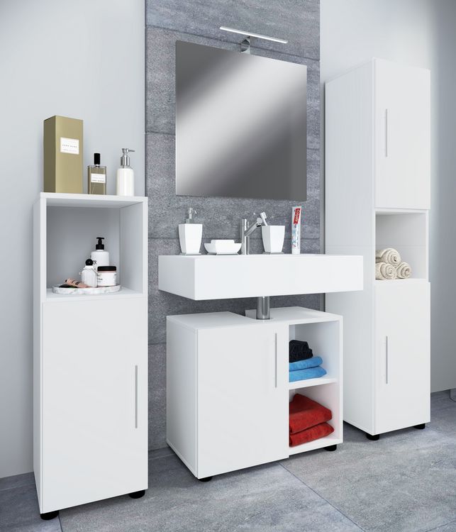 Produktbild: 4-tlg. Badm&ouml;bel Set Komplett Badschrank Flandu Ill