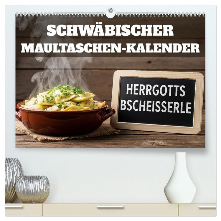 Produktbild: Schw&auml;bischer Maultaschen-Kalender (hochwertiger Premium Wandkalender 2026 DIN A2 quer), Kunstdruck in Hochglanz