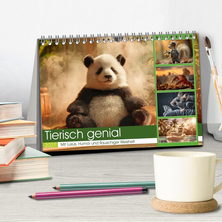 Produktbild: Tierisch genial (Tischkalender 2027 DIN A5 quer), CALVENDO Monatskalender