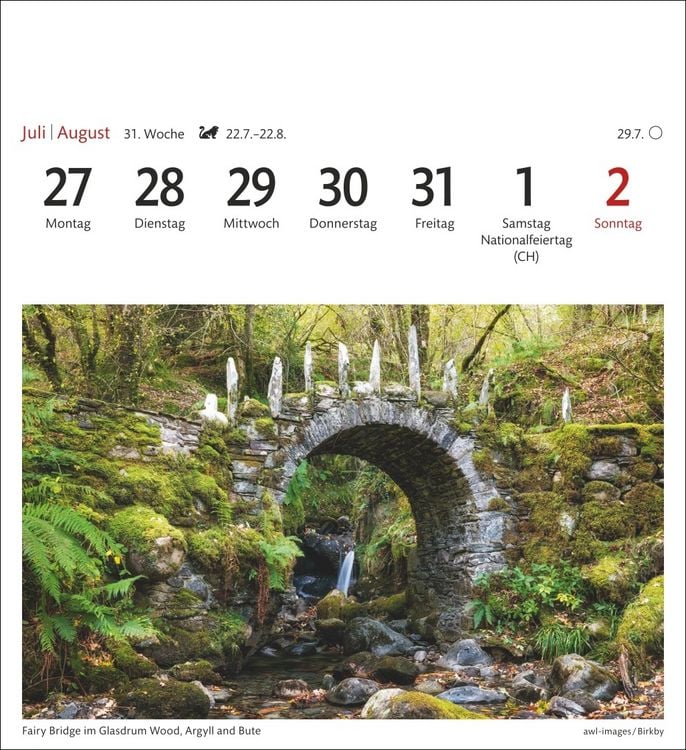 Schottland Sehnsuchtskalender 2026 - Wochenkalender mit 53