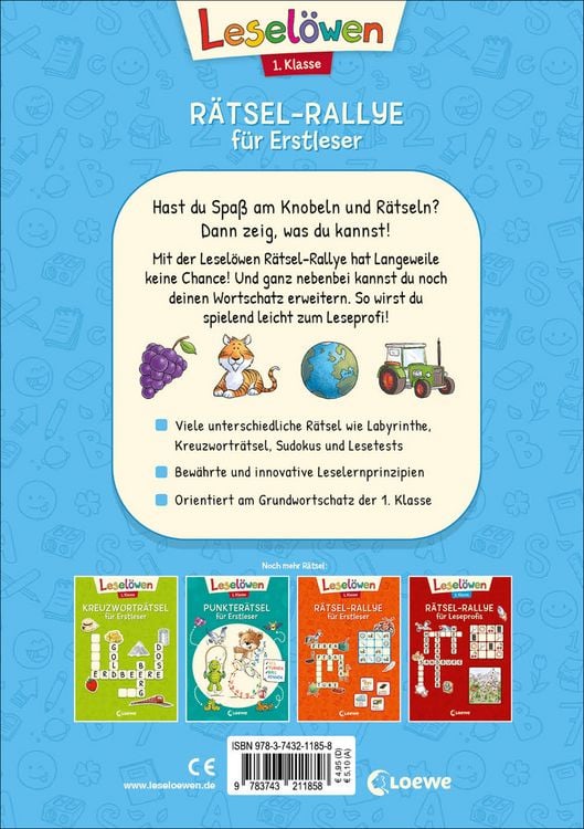 Produktbild: Lesel&ouml;wen R&auml;tsel-Rallye f&uuml;r Erstleser - 1. Klasse (Hellblau)
