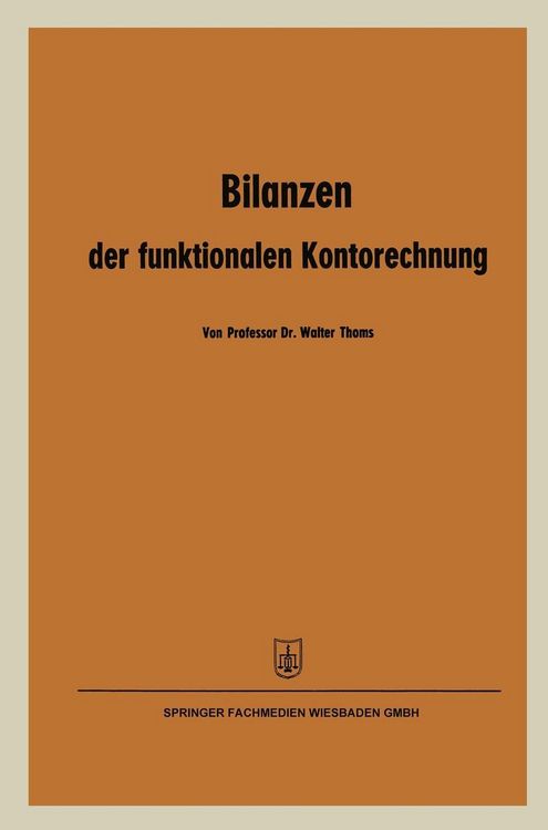 Produktbild: Bilanzen der funktionalen Kontorechnung