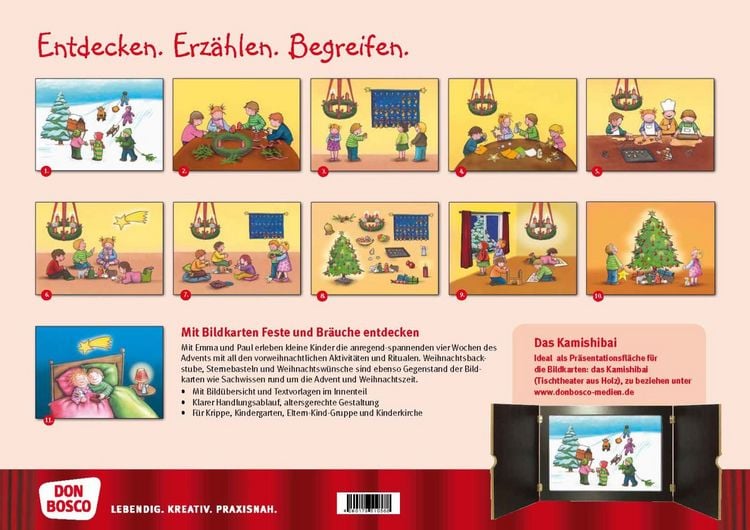 Produktbild: Advent und Weihnachten feiern mit Emma und Paul. Kamishibai Bildkartenset