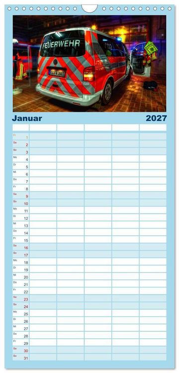 Produktbild: Familienplaner 2027 - Berufsfeuerwehr Braunschweig mit 5 Spalten (Wandkalender, 21 x 45 cm) CALVENDO