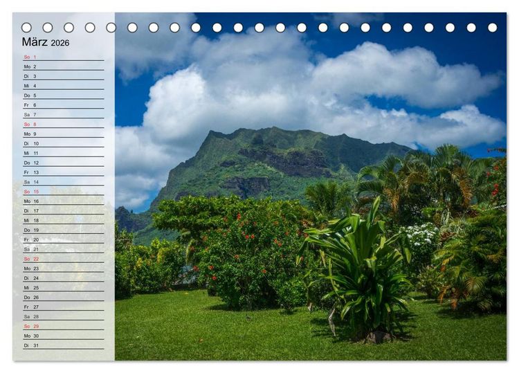 Produktbild: S&uuml;dseetr&auml;ume. Paradiese im Pazifik (Tischkalender 2026 DIN A5 quer), CALVENDO Monatskalender