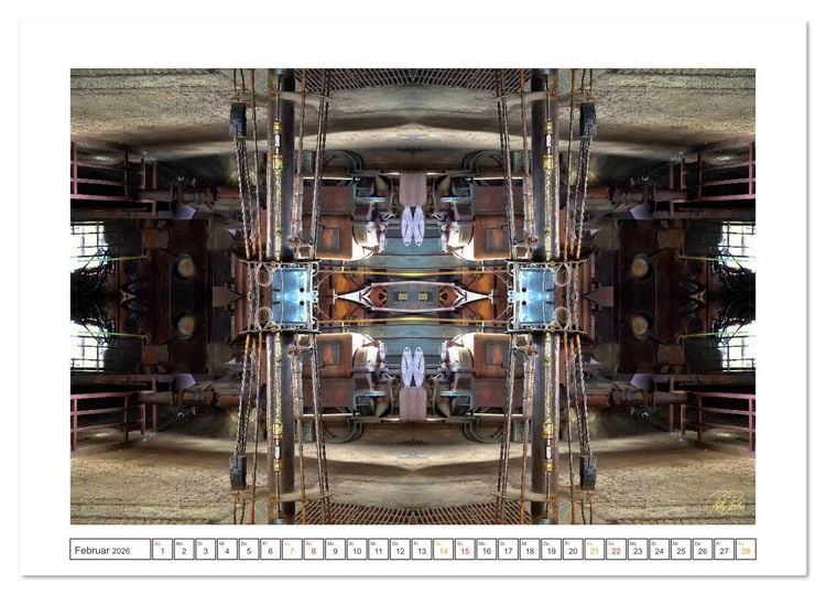 Produktbild: Faszination Spiegelung - Industrie und Technik (Wandkalender 2026 DIN A2 quer), CALVENDO Monatskalender