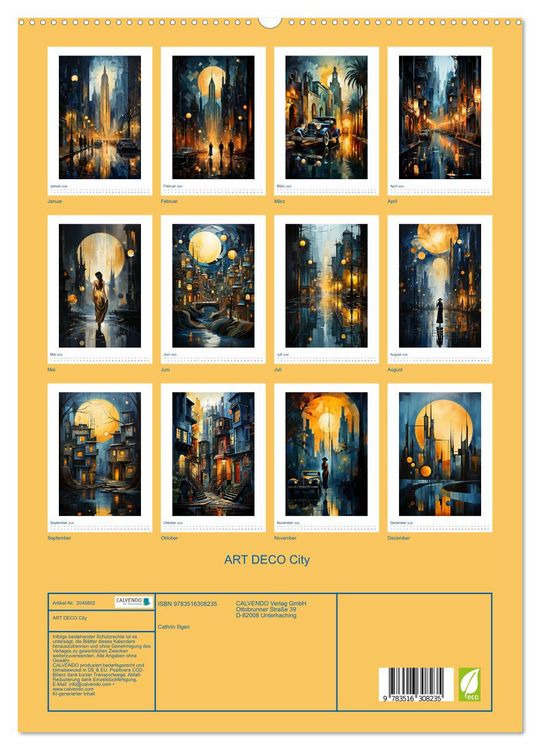 Produktbild: ART DECO City (hochwertiger Premium Wandkalender 2026 DIN A2 hoch), Kunstdruck in Hochglanz