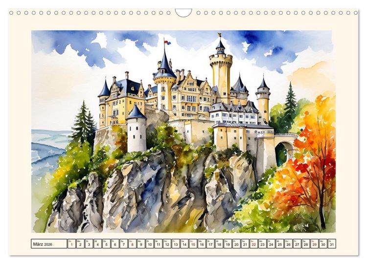 Produktbild: M&auml;rchenschl&ouml;sser und Burgen (Wandkalender 2026 DIN A3 quer), CALVENDO Monatskalender