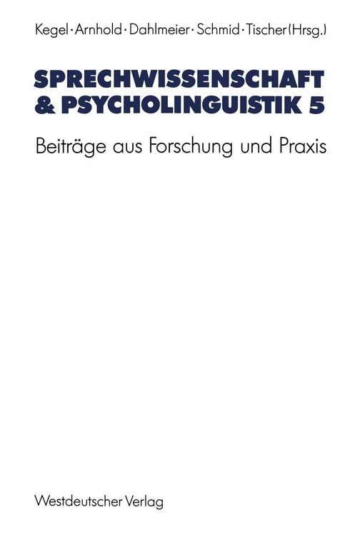 Produktbild: Sprechwissenschaft & Psycholinguistik 5