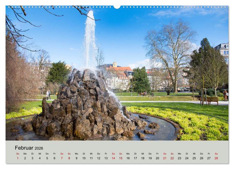Produktbild: Kurpark Baden-Baden (hochwertiger Premium Wandkalender 2026 DIN A2 quer), Kunstdruck in Hochglanz