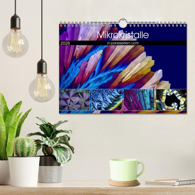 Produktbild: Mikrokristalle in polarisiertem Licht (Wandkalender 2026 DIN A4 quer), CALVENDO Monatskalender