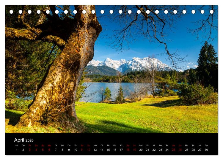 Produktbild: Bayerische Landschaften (Tischkalender 2026 DIN A5 quer), CALVENDO Monatskalender