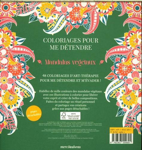 Produktbild: Mandalas v&eacute;g&eacute;taux : coloriages pour me d&eacute;tendre